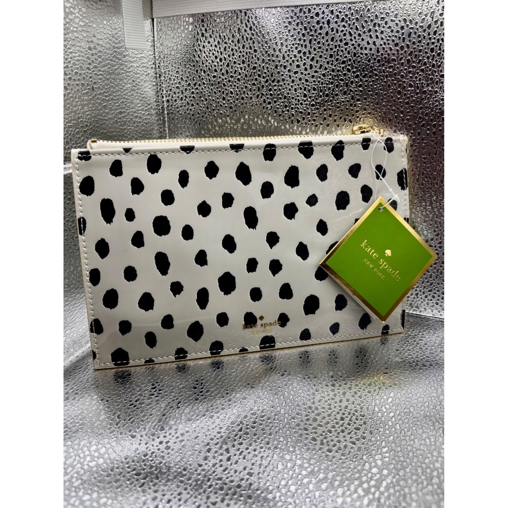 Kate Spade New York Pencil Pouch Set - Dalmatian Polka Dot - 4-Piece SET NEW